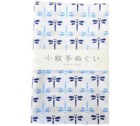 Japanese Traditional Towel Tenugui Small PatternBlue-dragonfly by Miyamoto Izumi-koubai