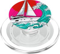 Japanese Wave Sailboat Sailing Boating Club Sailor PopSockets PopGrip per MagSafe