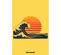 Japanese Wave Sunset, Retro Summer Notebook: Notes cornell, (6 x 9 inches) Large, 120 Pages