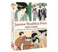 Japanese Woodblock Prints Note Cards: 16 Different Blank Cards With 17 Patterned Envelopes in a Keepsake Box!
