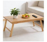 Japanese Wooden Folding Coffee Table Rectangular Tea Table Space-Saving Floor Desk for Living Rooms Home Offices Gaming Writing RV Travel - Natural Finish 80x50x34cm