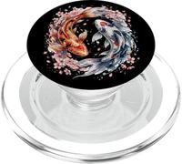 Japanese Yin Yang Koi Fish Sakura Watercolor PopSockets PopGrip per MagSafe