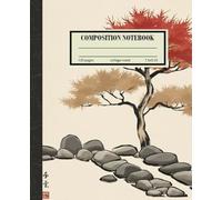 Japanese Zen Garden Notebook: Minimalist Maple Tree & Stones Design, Ink Painting Style, Red & Beige Meditation Journal, Stress Relief Gift for Mindfulness Lovers