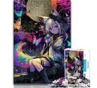 Japanische Anime-Mädchen-Puzzles für Erwachsene und Jugendliche, dekomprimierendes intellektuelles Lernspielzeug, Geburtstagsgeschenk, Geschenke, Wandkunst, 38x26cm