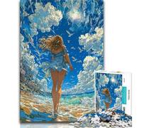 Japanische Anime-Mädchen-Puzzles für Erwachsene und Teenager, 1000-teiliges Puzzle, Familienspiel zum Stressabbau, schwierige Herausforderung, tolle Geschenke und Spielzeuge, 38x26cm