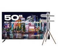 JapanNext Bundle : Monitor PC Grande Formato 50" IPS 4K UHD (3840x2160) (+) Supporto Treppiede in Legno per TV e Monitor 32-65 Pollici