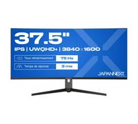 JAPANNEXT JN-IPS375UWQHD+75F-C65W-HS Monitor PC 95,2 cm (37.5") 3440 x 1440 Pixel UltraWide Quad HD+ LCD Nero, Argento [JN-IPS375UWQHD+75F-C65W-HS]