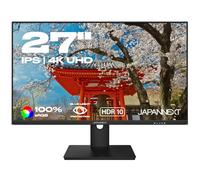 JAPANNEXT Monitor 27" IPS 4K UHD (3840x2160) | HDR | Altezza e inclinazione regolabili (HSP) Altoparlanti integrati Compatibilità VESA | Flicker-Free G-Sync/FreeSync | Garanzia 2 anni | JN-IPS2707UHDR
