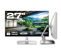 JapanNext Monitor Tattile Bianco 27" IPS WQHD (2560x1440) con Braccio Snodato | HDR | Ricarica via USB-C (65W) | Altezza e Inclinazione Regolabili (HSP) | G-Sync/FreeSync | JN-IPS27WQHDR-C65W-FLD-T