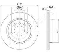 JAPANPARTS DP-0111 COPPIA DISCHI FRENO, Set di 2