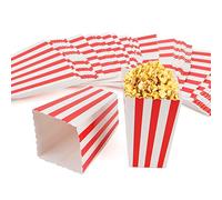 JAPCHET 120 scatole per popcorn di pezzi, scatole per favori di popcorn di carta a righe, contenitori per cartoni per popcorn per la notte di film, compleanno, festa