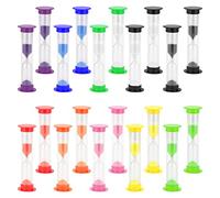 JAPCHET 20 timer a clessidra a sabbia da 3 minuti, 10 colori in vetro di sabbia, clessidra orologio per casa, ufficio, cucina, aula