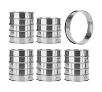 JAPCHET 25 anelli da 10 cm, in acciaio inox, per muffin, per torte e muffin, doppio arrotolato, per supporto della cucina