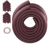 JAPCHET 4 M +8 protezioni angolari extra spesse per i bordi del tavolo, in schiuma a forma di L, cuscino per mobili, marrone