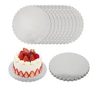 JAPCHET Confezione da 20 Vassoi Tondi da 30,5 cm, 2 mm, in Argento, per Torte e Compleanni, per Matrimoni