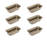 JAPCHET Confezione da 6 mini teglie rettangolari da 15,6 x 8,5 cm, antiaderenti, piccole teglie da forno per pane e pane