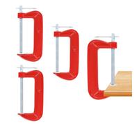 JAPCHET Morsetti a C rossi da 10 cm, 4 pezzi, morsetti a G in metallo da 100 mm per montaggio, fissaggio