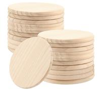 JAPCHET Sottobicchieri rotondi in legno non finiti, 20 pezzi da 10 pollici, sottobicchieri in legno vuoti rotondi incompiuti per pittura fai da te