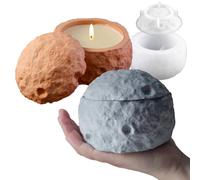 Japleed Stampi in silicone per scatola portaoggetti, portacandele a forma di luna, contenitore per gioielli in resina concreta, stampi rotondi unici per resina epossidica per gingilli per vasi