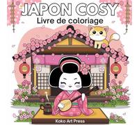 Japon Cosy: Livre de Coloriage Facile de Scène de Japon avec Gros contours pour Adultes et Enfants, Dessins Anti Stress et Relaxant