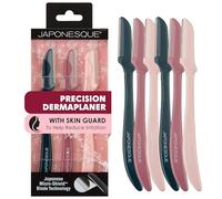 JAPONESQUE Dermaplaner - Rasoi facciali, 2 pezzi, per esfoliazione e depilazione fine, aumenta l'assorbimento di siero e crema idratante e la pelle luminosa