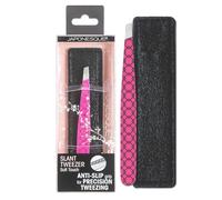 JAPONESQUE Pinzette inclinate morbide al tatto con punte affilate a mano per modellare e definire le sopracciglia, con custodia protettiva