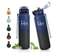 JAPORIA Borracce 1L, Borraccia con Cannuccia, Borraccia in Acciaio Inox, Riutilizzabile, A Prova di Perdite, senza BPA, Bottiglia Acqua per Outdoor, Campeggio, Palestra