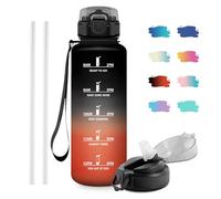 JAPORIA Borraccia 1.5 Litro, Bottiglia con Cannuccia, senza BPA, Riutilizzabile, A Prova di Perdite, Bottiglia Motivazionale con Indicatore del Tempo, Borracce per Scuola, Ufficio, Campeggio, Yoga