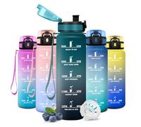 JAPORIA Borraccia 500 ml, Borraccia con Indicatore del Tempo, Senza BPA, Inodore, Riutilizzabile, A Prova di Perdite, Bottiglia con Filtro per Brevi Viaggi, Scuola, Ciclismo