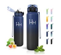 JAPORIA Borraccia Termica 1L, Borraccia Termica con Cannuccia, Senza BPA, a Prova di Perdite, Riutilizzabile, Borracce in Acciaio Inox, per Outdoor, Yoga, Palestra