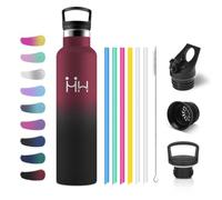 JAPORIA Borraccia Termica 1L, Bottiglia Termica con Cannuccia, Riutilizzabile, a Prova di Perdite, senza BPA, per Viaggi, Scuola, Sport, Ciclismo
