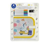 Jaq Jaq Bird 1108079 - Mini libro da colorare a gesso, con 4 pennarelli Wishy Washy, per bambini dai 3 anni in su, riutilizzabile, per casa e in viaggio