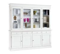 JAQUELINE - credenza con vetrina in legno massello cm 205 x 42 x 205 h
