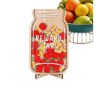 Jar Classroom, Wooden Reward Jar per gli studenti, strumento educativo con materiale e etichettatura facile, assistenza didattica per bambini a scuola materna per bambini di routine di lettura