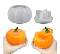 Jar di zucca - barattolo di stoccaggio di zucca | Pumpkins stampi di resina | Stampo in silicone di Halloween con coperchio | Facile rilascio di zucca per copricapo di caramella per citato da ghisa p