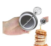 Jar Honey Dipper Lid, Canning Lids and Hoop, 3.38 Inches Seal with Honeycomb Cover Band & Versatile Usage, Detachable Stainless Steel Covers for Regular Mouth Stoneworker Syrup and Containers