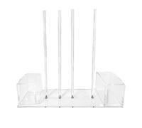 Jar Lid Organizer Rack, Clear Acrylic Cup Storage System, 24.5*9.5*6cm Anti Slip Lid Holder Display, Kitchen Cabinet Drawer Shelf, Pantry Drink Cup Sorting Stand, Home Counter Space Saver Tool