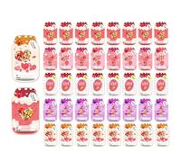 Jar Shape Valentines Cards - 50 Pieces Set, Festive Candy Exchange Cards With Fun Designs, Classroom Party Supplies, Favor Accessory For Partners Teens Family Gathering