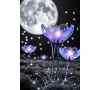 Jardín secreto de cristal: Cuaderno de notas y diario personal de 120 páginas. Tema fantasía, noche y flores de cristal con luna. Ideal para escribir ... regalo a amantes de la magia y la poesía.