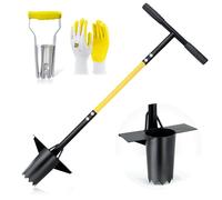 Jardineer Set di 3 attrezzi per piantare bulbi con manico lungo e trapiantatore di bulbi piccoli con impugnatura morbida per scavare fori per piantare tulipani, iris, narcisi