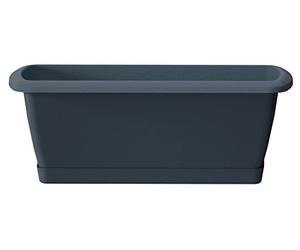 Jardinera ruggine con supporto in plastica in antracite 78.6 (lungo) x 18.4 (larghezza) x 14.5 (alta) cm