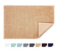 JARITTO Tappetino da Bagno Antiscivolo Tappetini per il Bagno Vasca Doccia WC Tappeto da Terra in Microfibra Ciniglia Assorbente Lavabile in Lavatrice Morbido 40 x 60 cm (Beige)