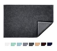 JARITTO Tappetino da Bagno Antiscivolo Tappetini per il Bagno Vasca Doccia WC Tappeto da Terra in Microfibra Ciniglia Assorbente Lavabile in Lavatrice Morbido 50 x 80 cm (Grigio Scuro)