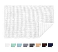 JARITTO Tappetino da Bagno Antiscivolo Tappetini per il Bagno Vasca Doccia WC Tappeto da Terra in Microfibra Ciniglia Assorbente Lavabile in Lavatrice Morbido 40 x 60 cm (Bianco)