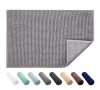 JARITTO Tappetino da Bagno Antiscivolo Tappetini per il Bagno Vasca Doccia WC Tappeto da Terra in Microfibra Ciniglia Assorbente Lavabile in Lavatrice Morbido 40 x 60 cm (Grigio)