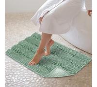 JARITTO Tappeto Bagno Antiscivolo Tappeto Cucina Doccia Assorbente Tappetino da Bagno per Toletta Ingresso Interno in Microfibra Lavabile in Lavatrice Moderno - 51x81cm (Verde Pálido)