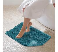 JARITTO Tappeto Bagno Antiscivolo Tappeto Cucina Doccia Assorbente Tappetino da Bagno per Toletta Ingresso Interno in Microfibra Lavabile in Lavatrice Moderno - 43x61cm (Blu)
