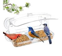 Jarkyfine Mangiatoia per uccelli da finestra con 4 ventose extra forti da 6,9 cm per visualizzazione all'aperto, regalo per osservazione ravvicinata per gatti anziani, adatta per cardinali, fringuelli