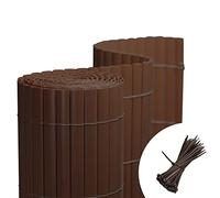 jarolift Canniccio PVC Frangivista Recinzione Balcone frangivento, Arella Paravista Giardino Balcone Terrazza, 100 x 700 cm (1x3 m + 1x4 m di Lunghezza), Marrone incl. 100 Fascette Fermacavi Marrone