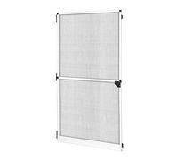 jarolift Profi Line Porta Zanzariera, 120 x 220 cm, Tessuto in Fibra di Vetro Nero, Telaio Girevole in Alluminio, colore Bianco, Accorciabile